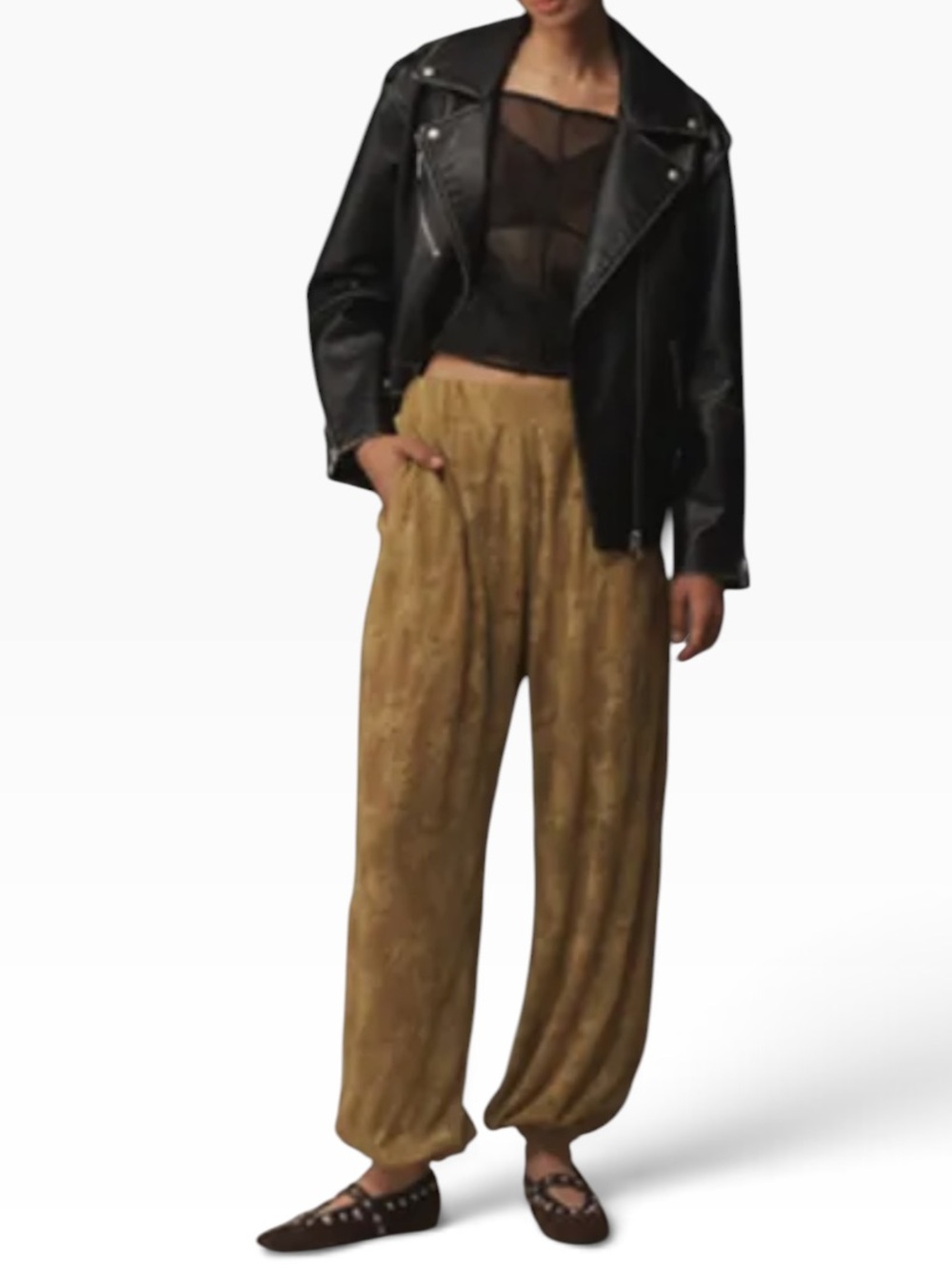 Maeve by Anthropologie Sheer Lace Balloon Trousers